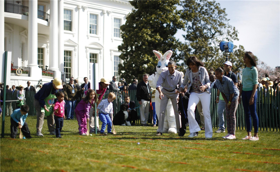 Obama family enjoy Easter Egg Roll with children