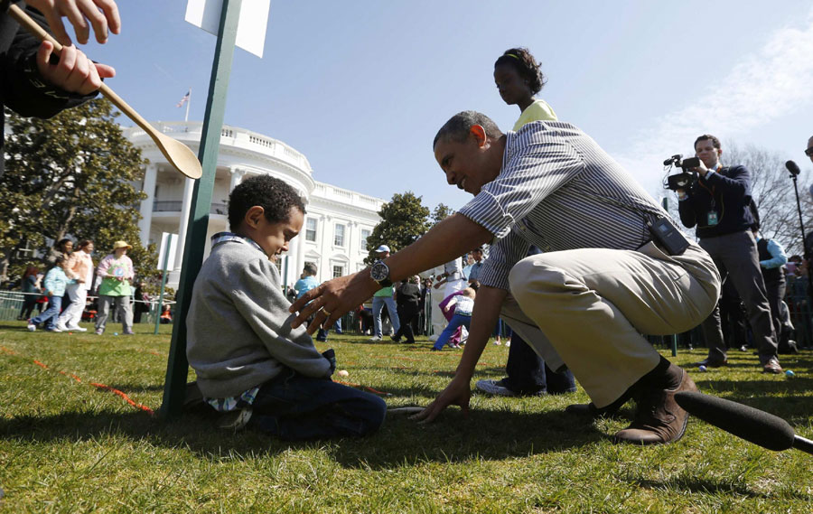 Obama family enjoy Easter Egg Roll with children