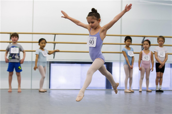 Young ballet dancers in auditions