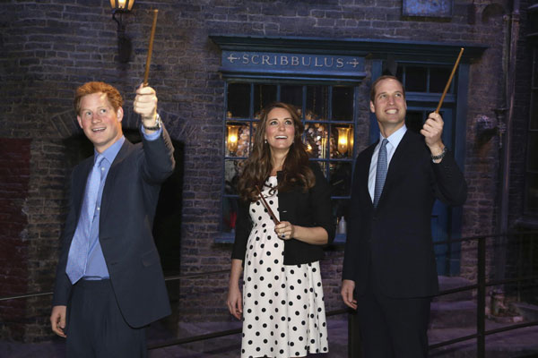 Britain's princes visit Warner Bros Studios