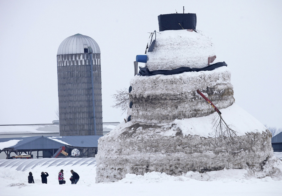 It's snow joke, he is the Granddaddy of all snowmen