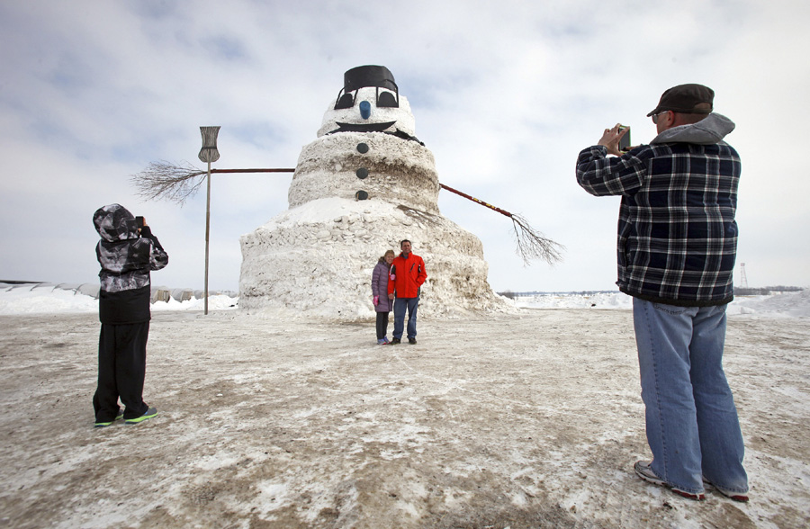 It's snow joke, he is the Granddaddy of all snowmen