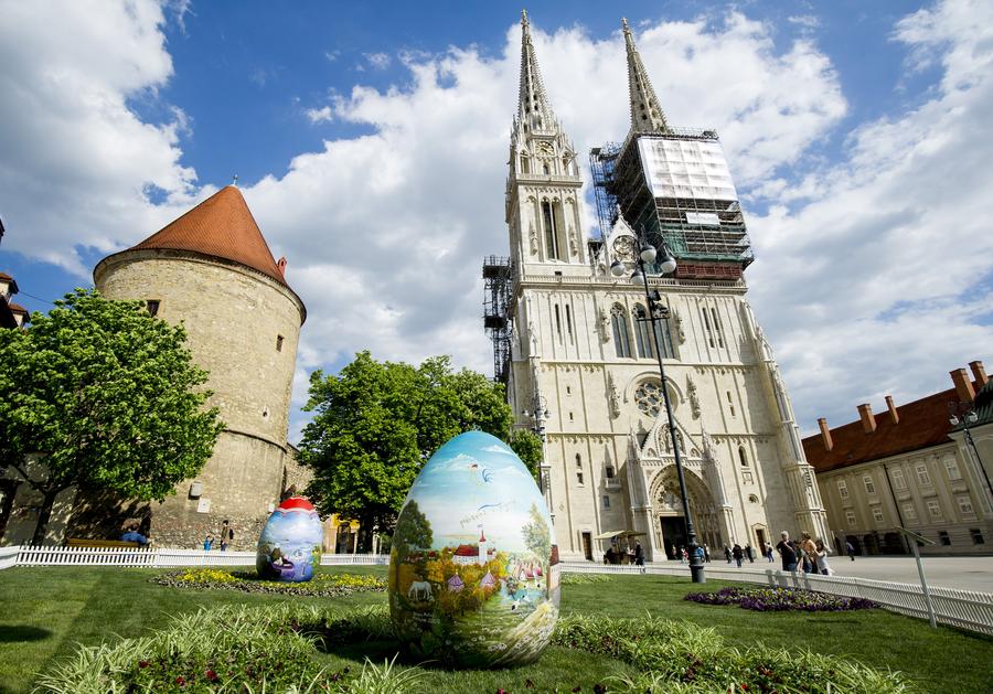 Hand-painted Easter eggs on display in Croatia