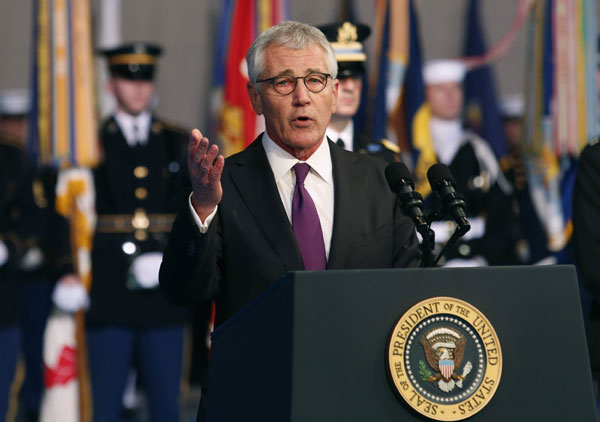 Outgoing US Defense Secretary Hagel lauded at farewell
