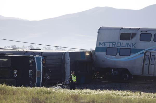 Dozens hurt when Southern California train crashes, derails