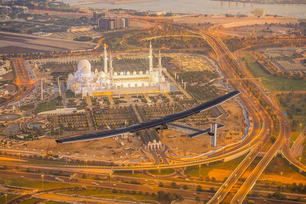 Solar Impulse 2 soars across the skies of Abu Dhabi