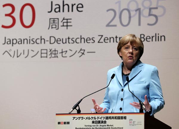 Visiting Merkel reminds Japan to face wartime past