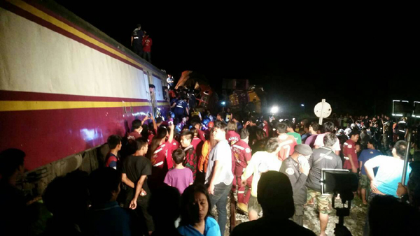 Train crash injures over 40 in Thailand