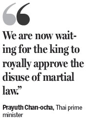 Royal approval sought for ending martial law