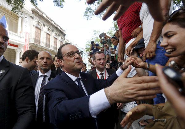 French president calls for end to US embargo on Cuba