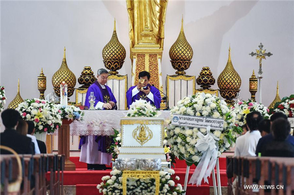 Thailand conducts church service for bomb victim from China