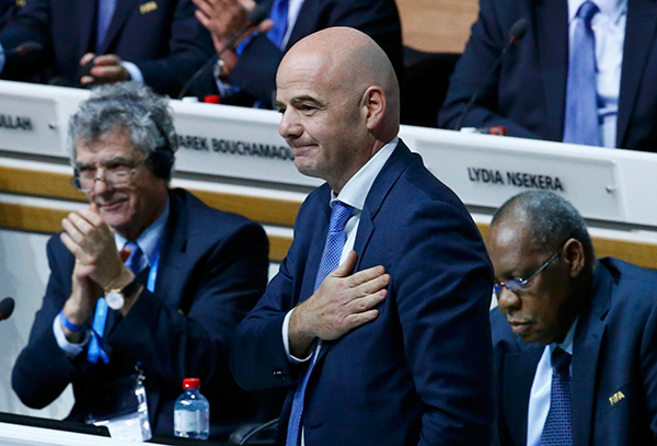 Europe's Infantino chosen to lead FIFA into new era