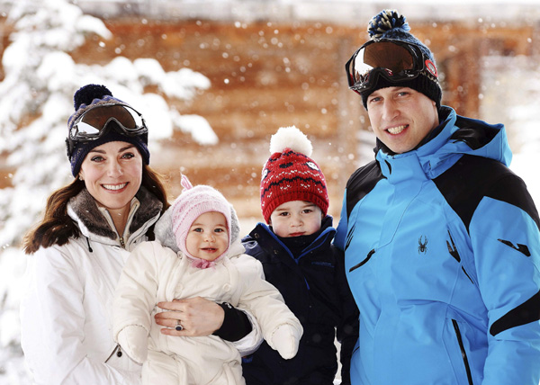 Snow fun for royal family of four