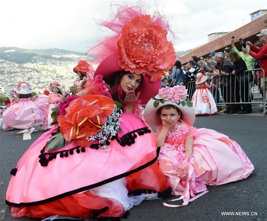 Grand parade held during Flower Festival in Portugal