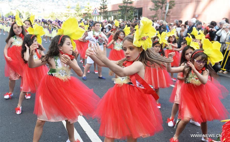 Grand parade held during Flower Festival in Portugal