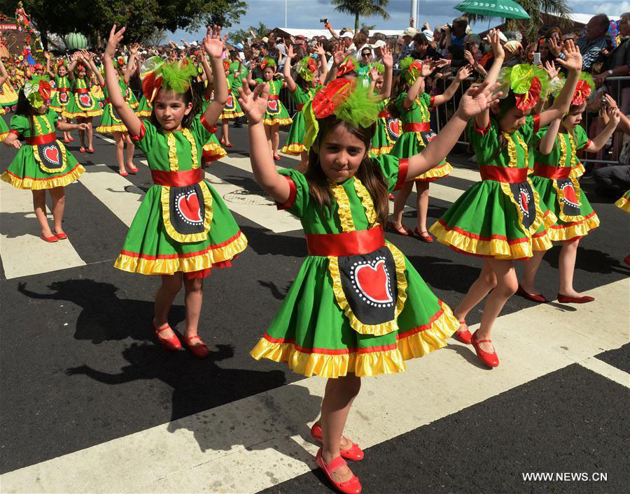 Grand parade held during Flower Festival in Portugal