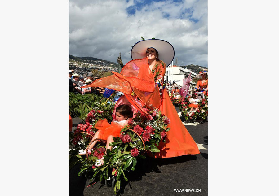 Grand parade held during Flower Festival in Portugal