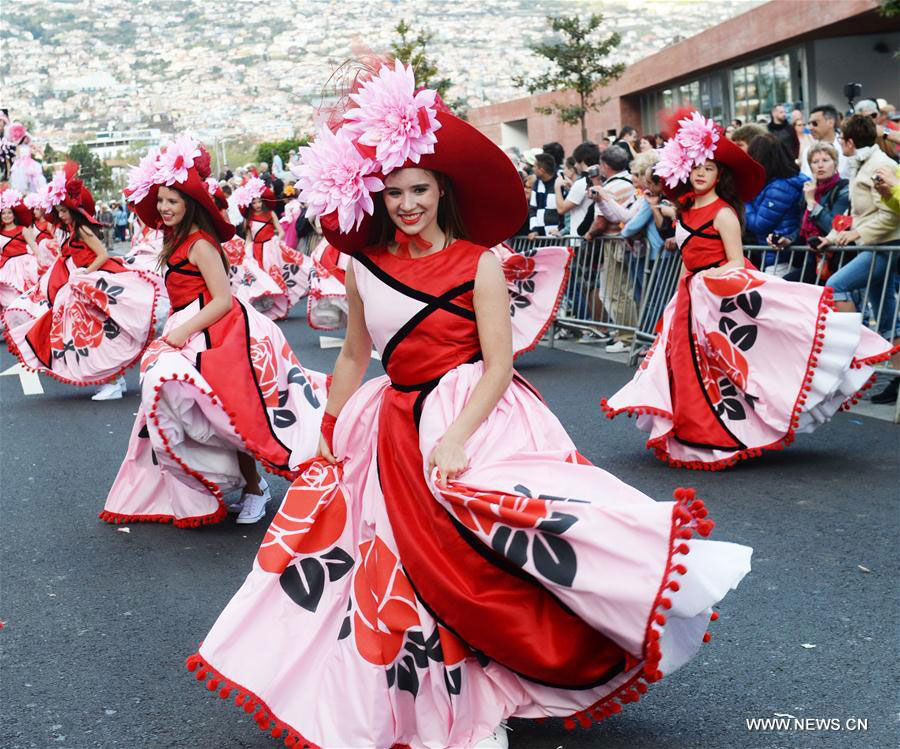 Grand parade held during Flower Festival in Portugal