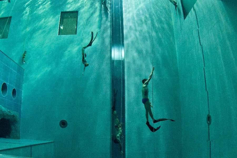 Deep joy at a swimming pool