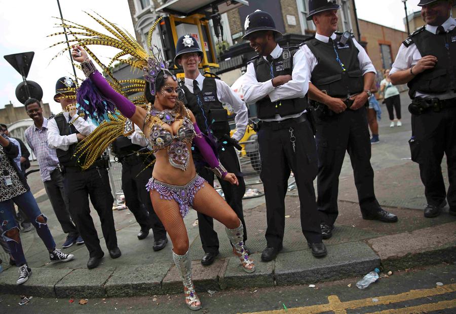 Colorful parade at Notting Hill Carnival