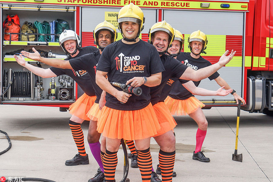 British firefighters dress up in tutus for good cause