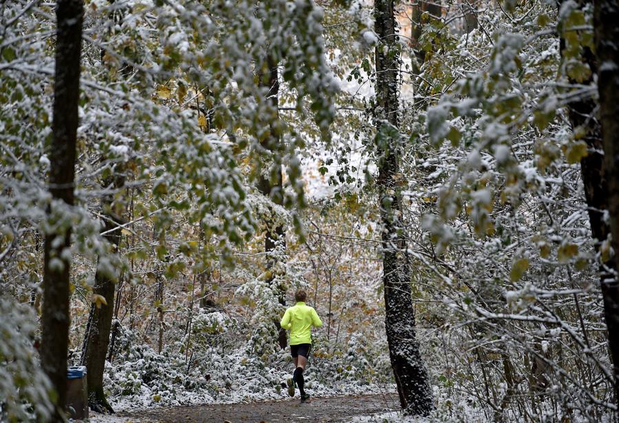 First snow in Hamburg