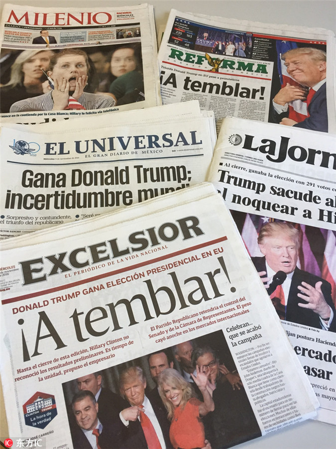 Trump's victory on global front pages