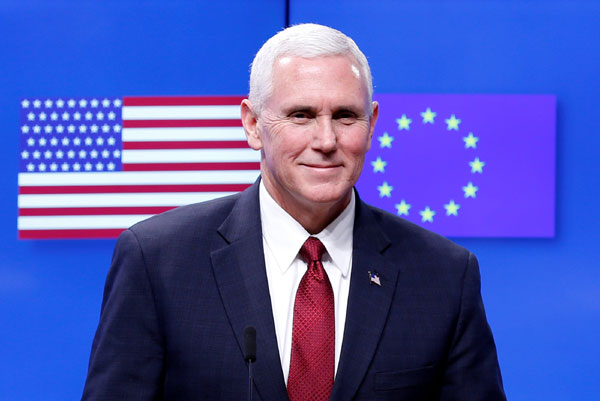 Pence brings Trump message of partnership with EU