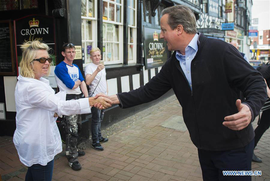 Cameron campaigns for votes ahead of general election in Nantwich, UK