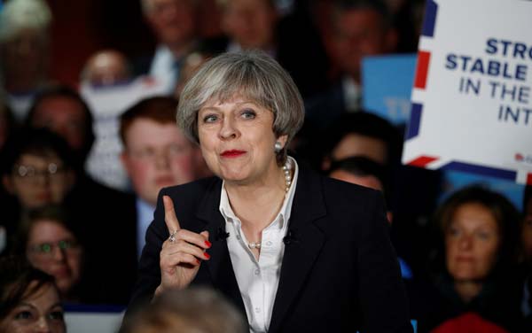 British PM May seen 22 seats short of majority in June 8 vote -YouGov