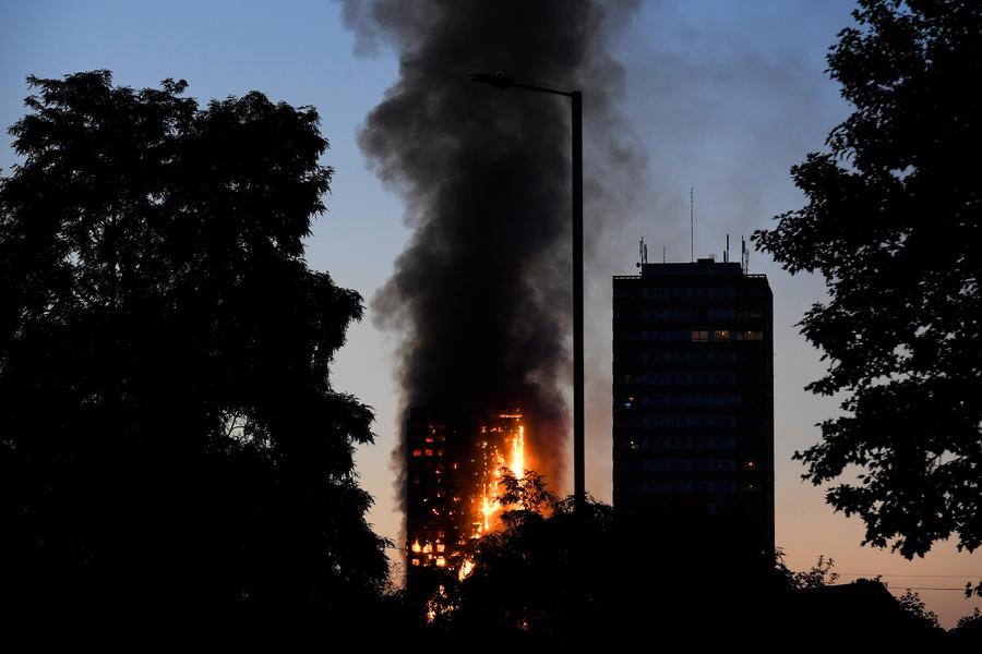 Huge fire engulfs 27-storey London tower block