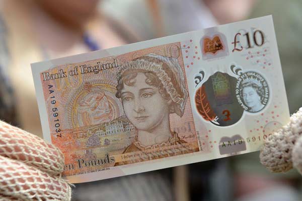 Jane Austen features on new British 10-pound note