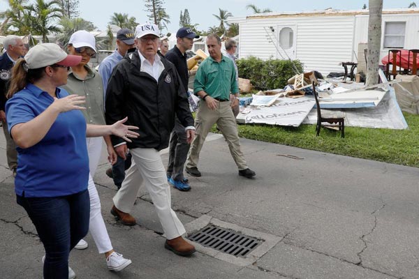 Trump surveyed storm-hit Florida, 3.1 million without power