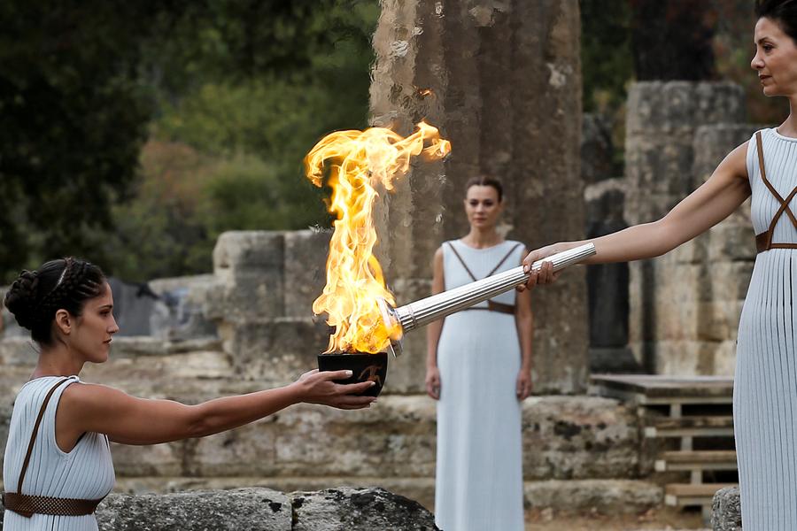 Olympic flame lighting ceremony held for 2018 Winter Olympics