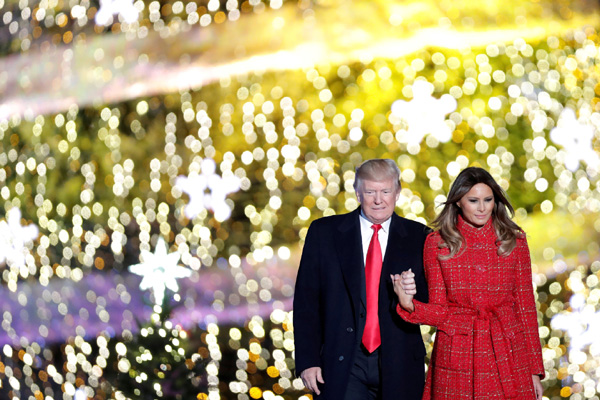 The Trumps participate in the National Christmas Tree lighting ceremony