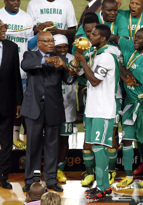 Nigeria celebrates winning African Nations Cup