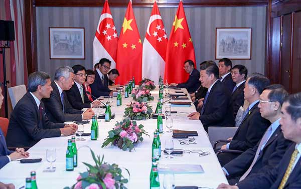 Xi urges mutual understanding with Singapore on core interests