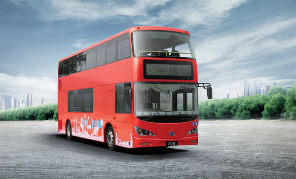 Iconic red bus that's green puts company in fast lane