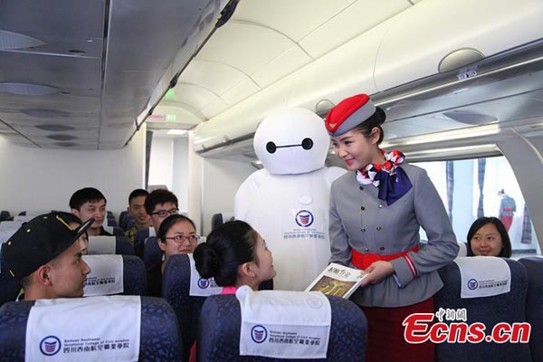 Stewardess turns to Baymax to improve service