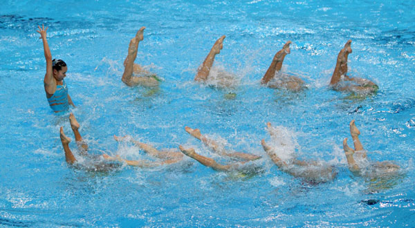 Water ballerinas get their act synchronized