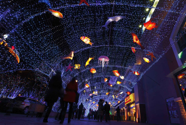 Light decoration for Chirstmas in Beijing