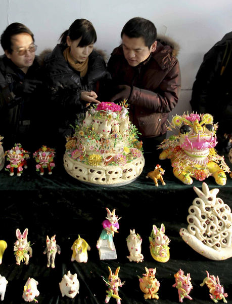 Dough rabbits rise for Spring Festival