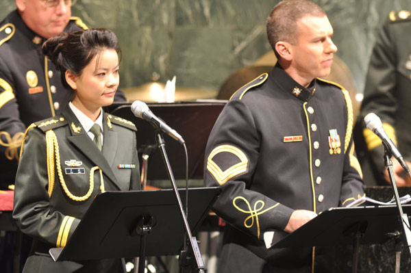 Chinese, US army bands join forces to play at UN