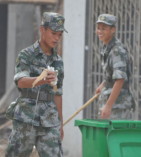 Cleaning the streets for PLA's 84th birthday