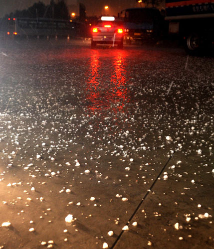 Hail storm hits NE China city