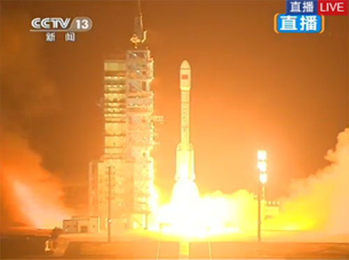 China's 1st space lab module Tiangong-1 blasts off