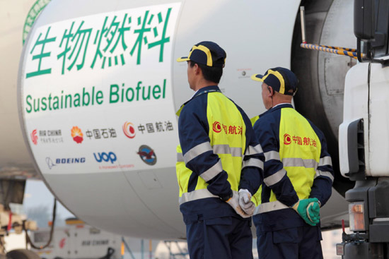 Air China conducts first biofuel test flight