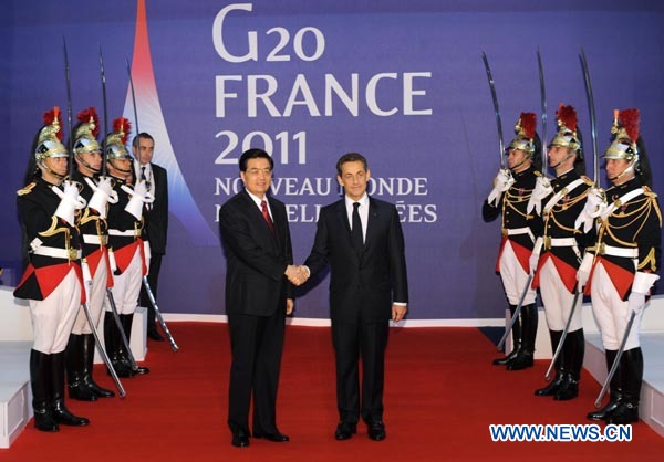 Hu, Sarkozy meet ahead of G20 summit