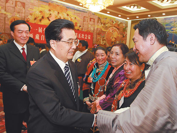 At panel talks, Hu stresses Tibet stability