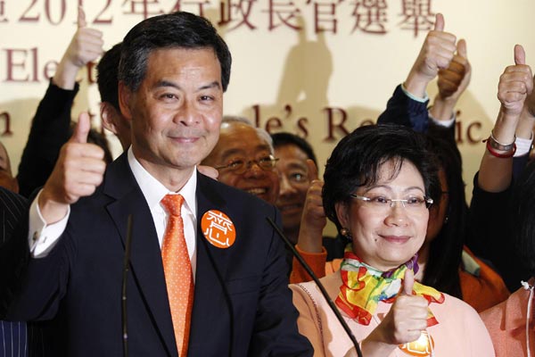 Leung Chun-ying elected as HK chief executive